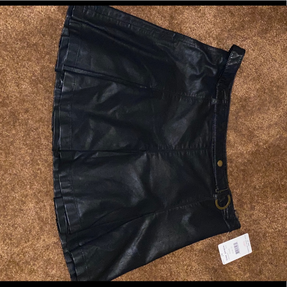 Free People Black Leather Mini